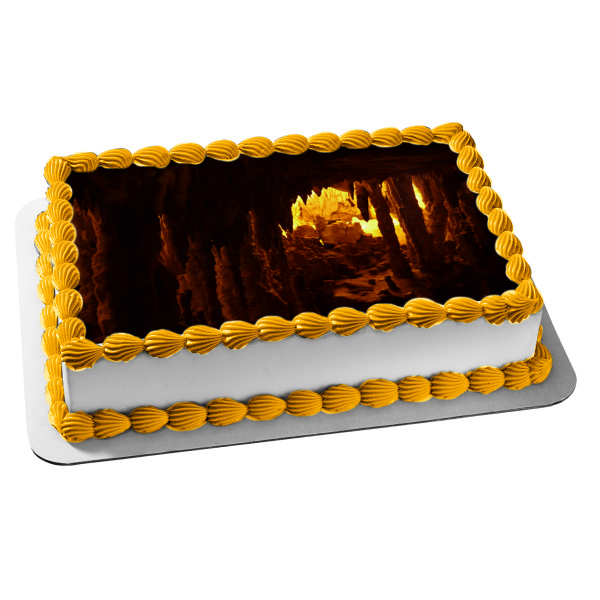 Imagen comestible para decoración de tarta con rocas de cueva ABPID52936 