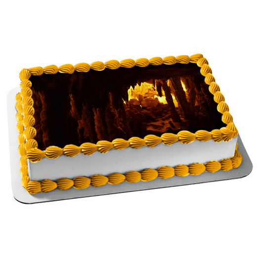 Imagen comestible para decoración de tarta con rocas de cueva ABPID52936 