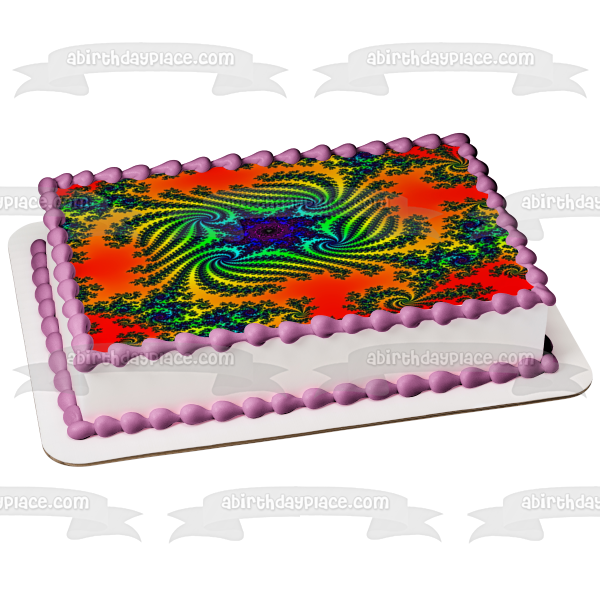 Adorno comestible para tarta con estampado de cachemira colorido, imagen ABPID52937 