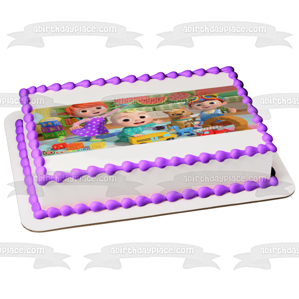 Programa de televisión infantil Cocomelon JJ. Imagen comestible para decoración de tarta Yoyo Tom Tom ABPID52949 