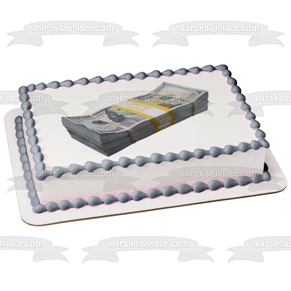 Stack of 100 Dollar Bills Cash Money Edible Cake Topper Image ABPID529 – A  Birthday Place