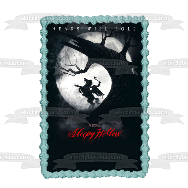 Póster de la película Sleepy Hollow Tim Burton, decoración comestible para tarta, imagen ABPID52969 