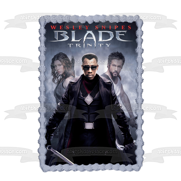 Blade Trinity Vampire Movie Poster Hannibal King Abigail Whistler Edible Cake Topper Image ABPID52970