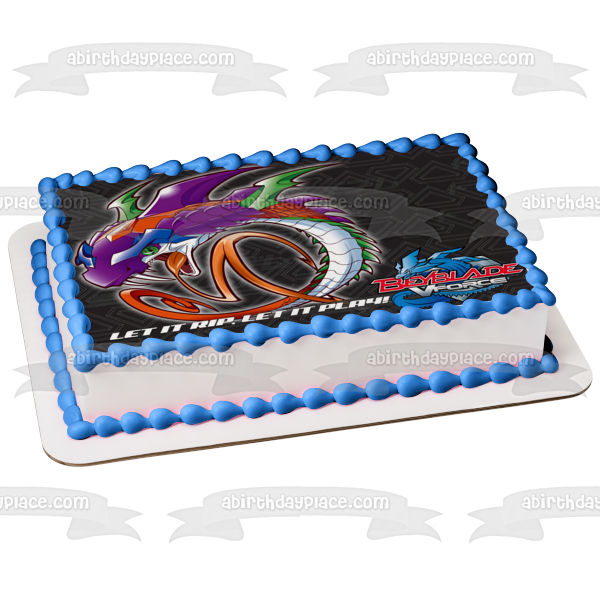 Beyblade V Force Let It Rip Let It Play Cyber ​​Bit Beast Imagen comestible para decoración de tarta ABPID01168 