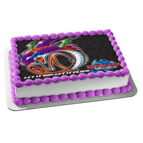 Beyblade V Force Let It Rip Let It Play Cyber Bit Beast Edible Cake Topper Image ABPID01168