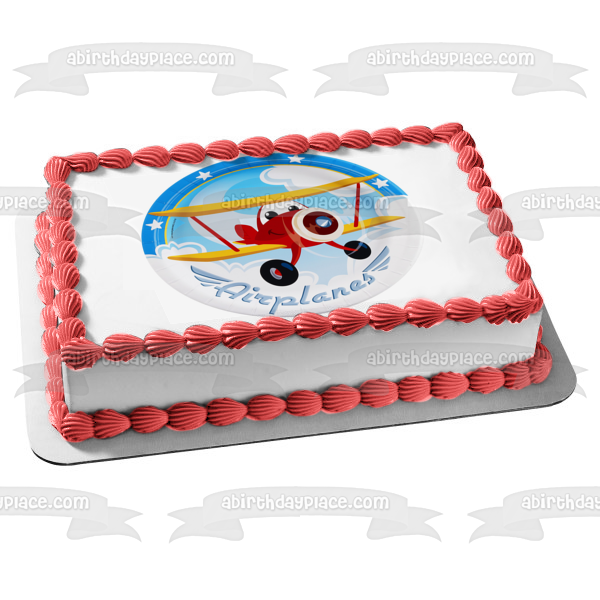 Airplane Custom Happy Birthday Cake Topper – Redlaze
