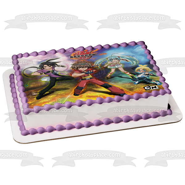 Bakugan 2 Battle Brawlers Runo Misaki Shun Kazami Dan Kuso y Marucho Marukura Imagen comestible para tarta ABPID01279 