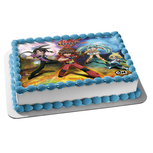 Bakugan 2 Battle Brawlers Runo Misaki Shun Kazami Dan Kuso and Marucho Marukura Edible Cake Topper Image ABPID01279