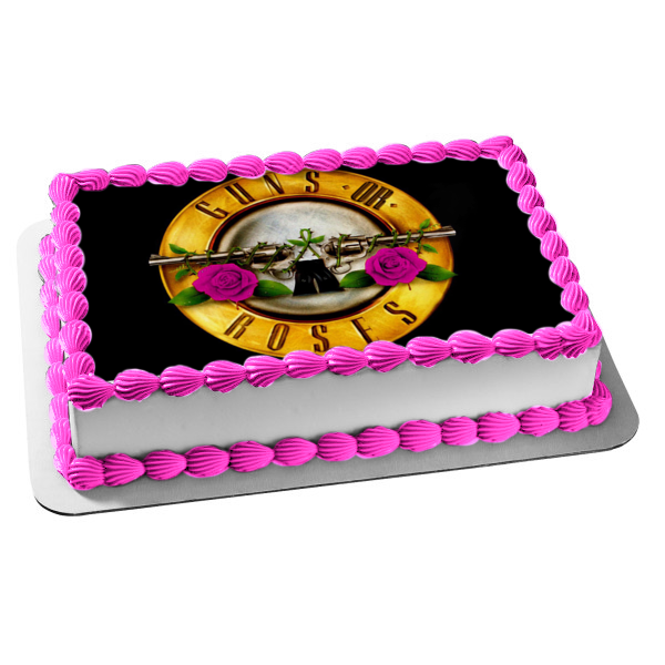 Imagen de decoración comestible para tarta con revelación de género de Guns or Roses ABPID53018 