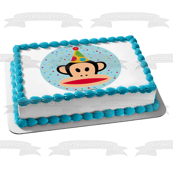 Julius el mono Paul Frank sombrero de cumpleaños adorno comestible para tarta imagen ABPID01373 