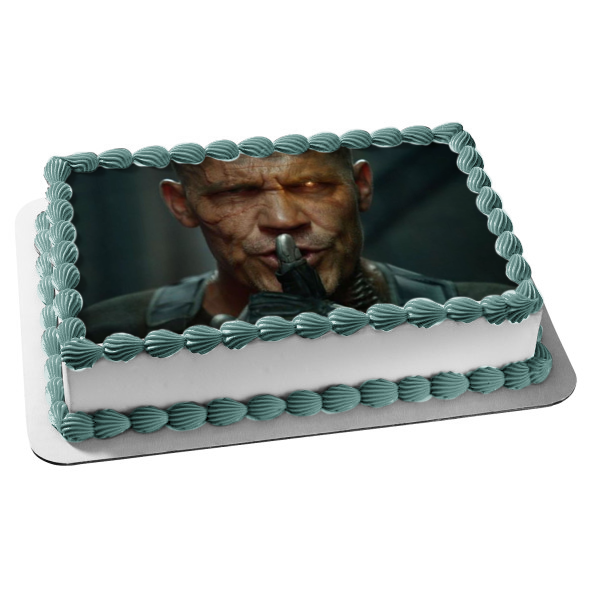 Deadpool 2 Cable Grey Background Edible Cake Topper Image ABPID01415