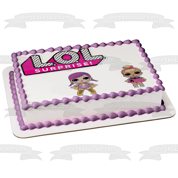 LOL. Surprise Logo Sis Swing and Super Bb Edible Cake Topper Image ABPID01430