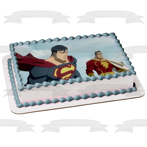 Superman and the Flash Edible Cake Topper Image ABPID01462