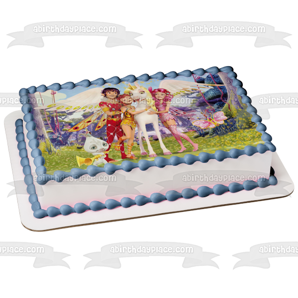 Mia and Me Phuddle Onchao Mo Yuko and a Butterfly Edible Cake Topper Image ABPID01476