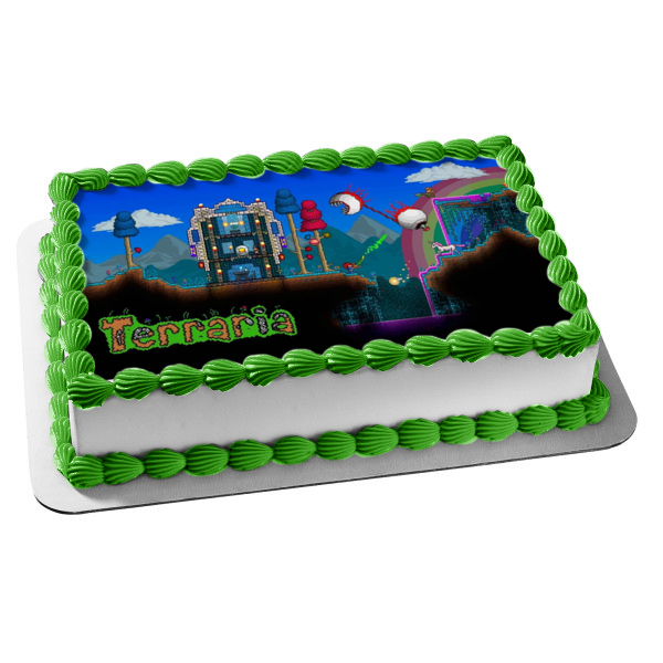 The World of Terraria Biting Eye Edible Cake Topper Image ABPID01499