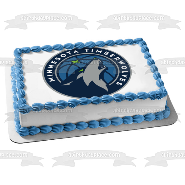 Minnesota Timberwolves Wolf Basketball Logo Edible Cake Topper Image ABPID01519