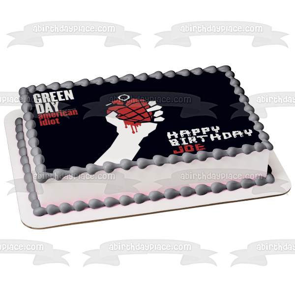 Imagen personalizable de Green Day American Idiot Album Rock Pop Punk Feliz cumpleaños comestible para tarta ABPID53188 