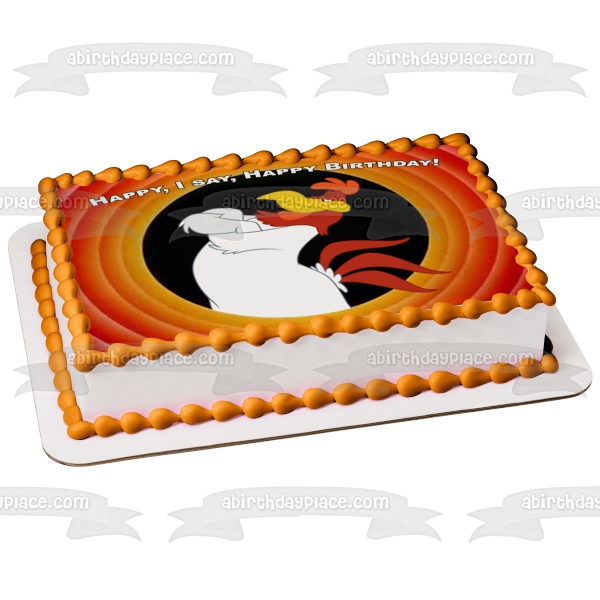 Customizable Foghorn Leghorn Looney Tunes Merrie Melodies Cartoon Animation Happy Birthday Edible Cake Topper Image ABPID53194