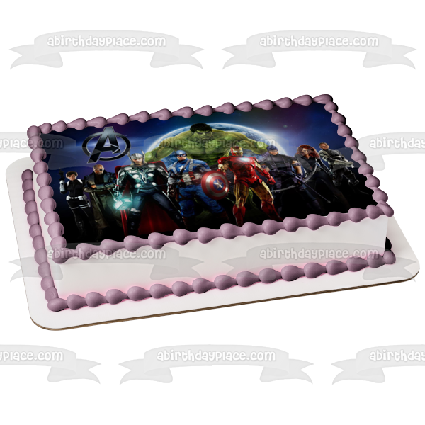 Figura comestible para tarta de Los Vengadores de Marvel, Capitán América, Hulk, Iron Man, Thor, Viuda Negra, Clint Barton, Nick Fury, ABPID08816 