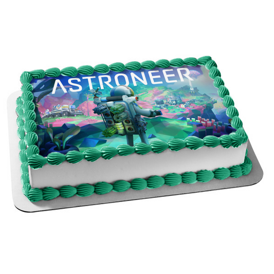 Astroneer Crafting Video Game Space Astronaut Edible Cake Topper Image ABPID53216