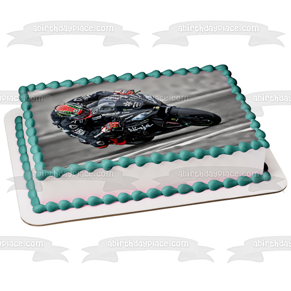 Kawasaki Ninja Black Motorcycle Racing Edible Cake Topper Image ABPID53229