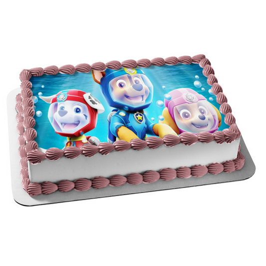 Paw Patrol Sea Patrol Everest Chase and Marshall Edible Cake Topper Image ABPID01553