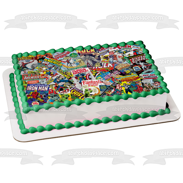 Marvel Comic Books Spider-Man Capitán América y Hulk Imagen comestible para decoración de tarta ABPID01566 