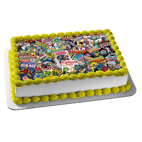 Marvel Comic Books Spider-Man Capitán América y Hulk Imagen comestible para decoración de tarta ABPID01566 