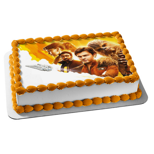 Star Wars Han Solo Chewbaca Qi'ra and Lando Calrissian Edible Cake Topper Image ABPID01568