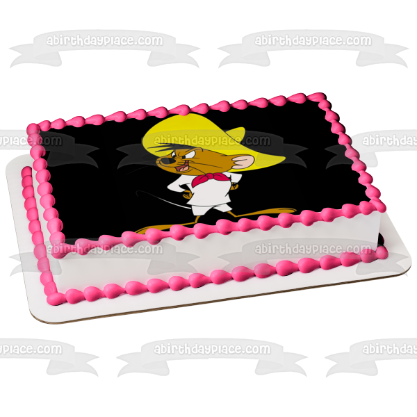 Imagen de adorno comestible para pastel de Looney Tunes clásico de dibujos animados de Speedy Gonzales ABPID53235 