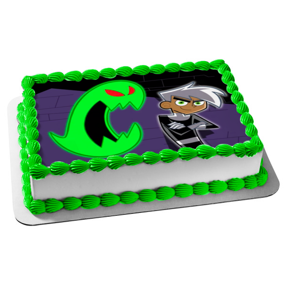 Danny Phantom Ghost Ectoplasm Nickelodeon Animated TV Show Edible Cake Topper Image ABPID53247