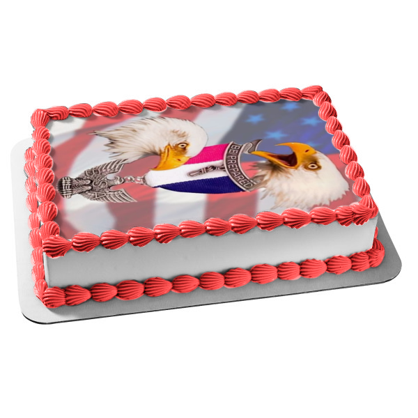 Imagen comestible para tarta con diseño de banderas americanas de la Corte de Honor de Eagle Scout ABPID01679 