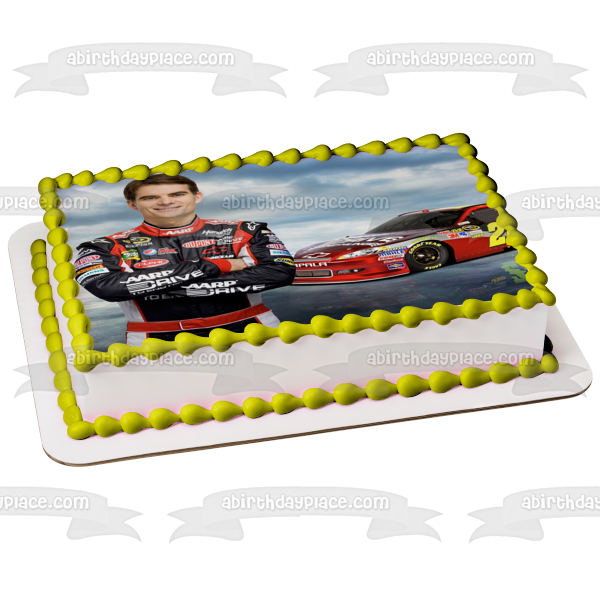 Nascar Jeff Gordon Race Car Clouds Background Edible Cake Topper Image ABPID01738