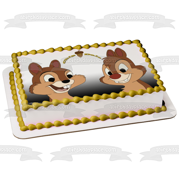 Chip 'N Dale and an Acorn Edible Cake Topper Image ABPID01757