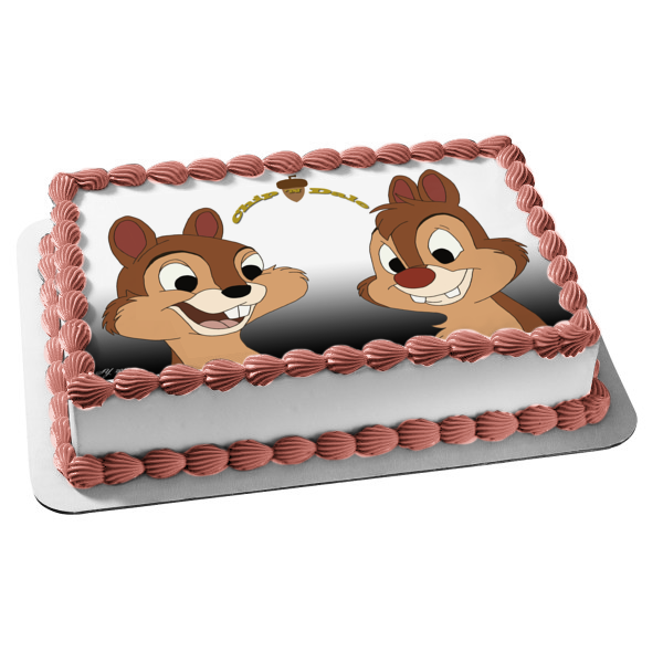 Chip 'N Dale Acorn Edible Cake Topper Image ABPID01757