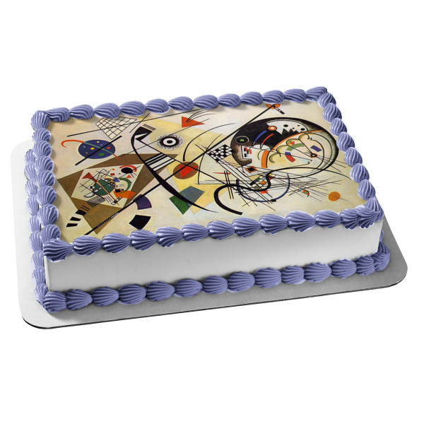 Wassily Kandinsky Transverse Line Painting Edible Cake Topper Image ABPID01762