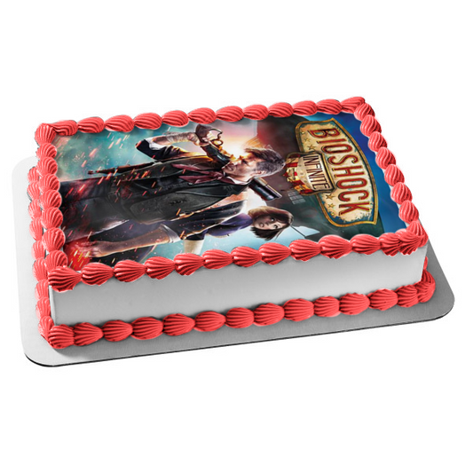 Bioshock Infinite Logo Booker Dewitt Elizabeth Edible Cake Topper Image ABPID01767