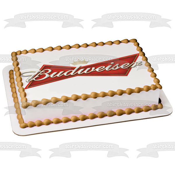 Budweiser Logo Pale Lager Anheuser-Busch Imagen comestible para decoración de tarta ABPID01805 