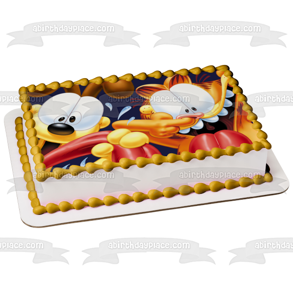 Imagen comestible para decoración de tartas de Garfield y Odie Silly Faces Photobooth ABPID01835 