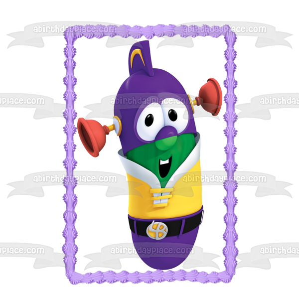 Veggietales Larry Boy Larry el pepino adorno comestible para tarta imagen ABPID01881 