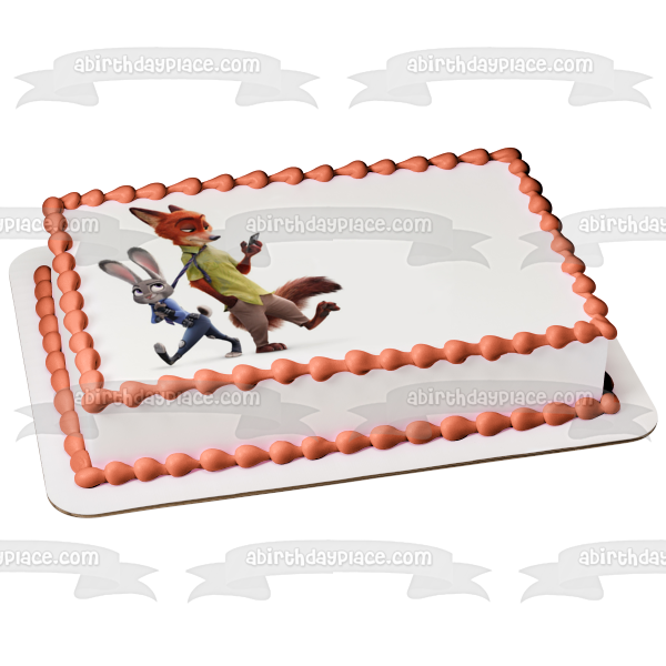 Zootopia Judy Hopps and Nick Wilde Edible Cake Topper Image ABPID01907