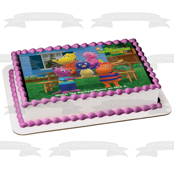 Mesa de picnic de los Backyardigans Uinqua Pablo Tyrone Tasha y Ausitn Imagen comestible para decoración de tarta ABPID03199 