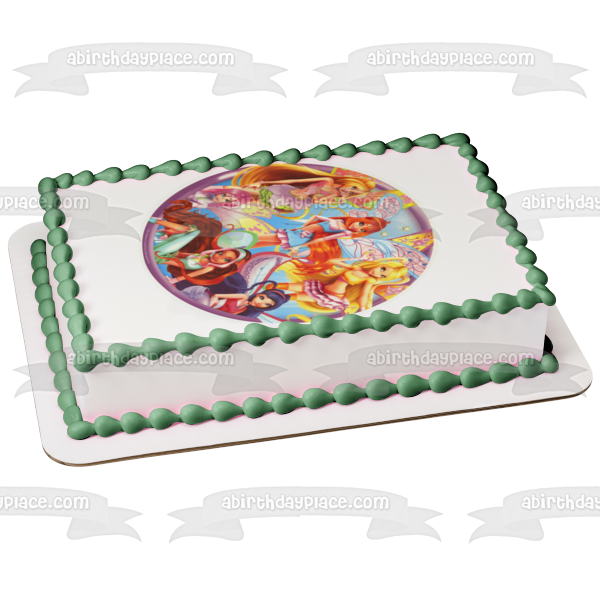 Winx Club Fairy Friends Stella Musa Aisha Bloom Flora y Tecna Imagen comestible para decoración de tarta ABPID03208 