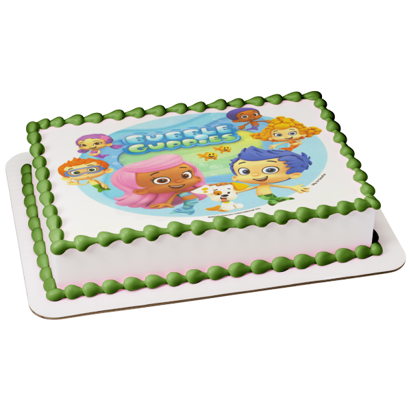 Bubble Guppies Logo Dog Fish Edible Cake Topper Image ABPID03228