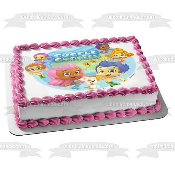 Bubble Guppies Logo Dog and Fish Edible Cake Topper Image ABPID03228