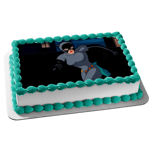 Catwoman DC Comics Batman Animated TV Show Cartoon Edible Cake Topper Image ABPID53280