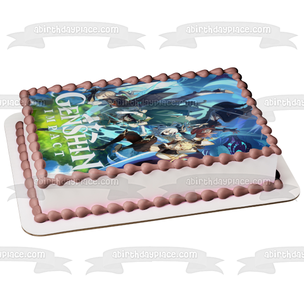 Genshin Impact Portada del videojuego Bennet Venti Imagen comestible para decoración de tarta ABPID53330