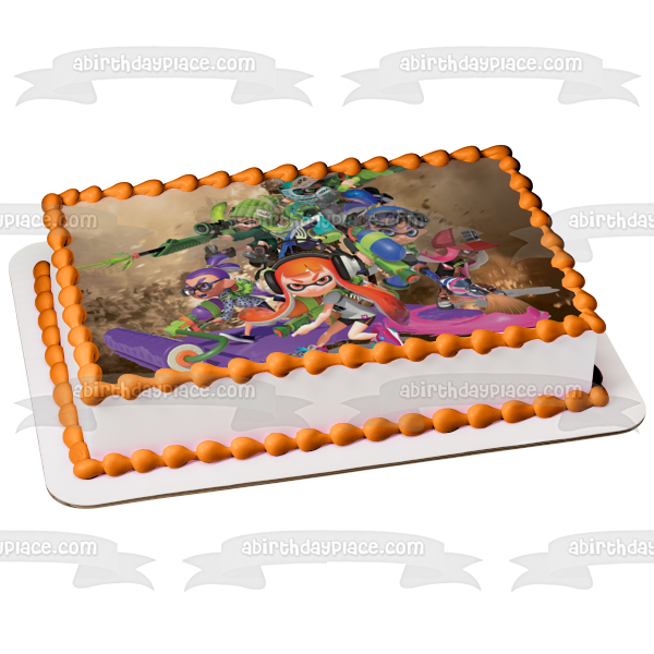 Splatoon Inklings Paintball Shapeshift Edible Cake Topper Image ABPID03322