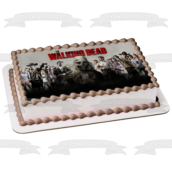 Imagen comestible para decoración de tarta de Rick Carl y Lori de The Walking Dead ABPID03342 