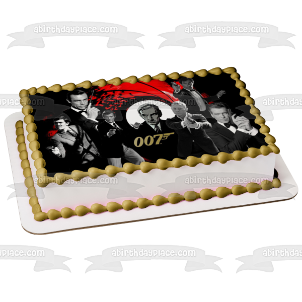 James Bond 007 Sean Connery Daniel Craig y Pierce Brosnon Imagen comestible para decoración de tarta ABPID03351 